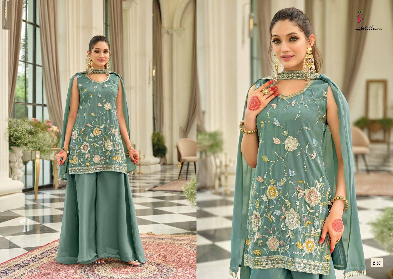 Hazel By Eba Lifestyle 2151 to 2153 Series Ready To Wear Heavy chinon readymade Dresses At Wholesale Price